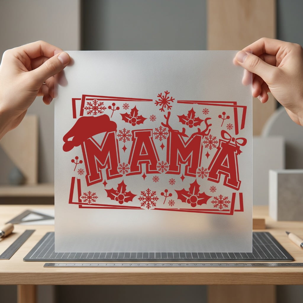 Christmas Mama Pink Holiday Christmas Mom Ready to Press DTF Transfer for Dtf