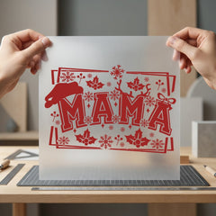 Christmas Mama Pink Holiday Christmas Mom Ready to Press DTF Transfer for Dtf