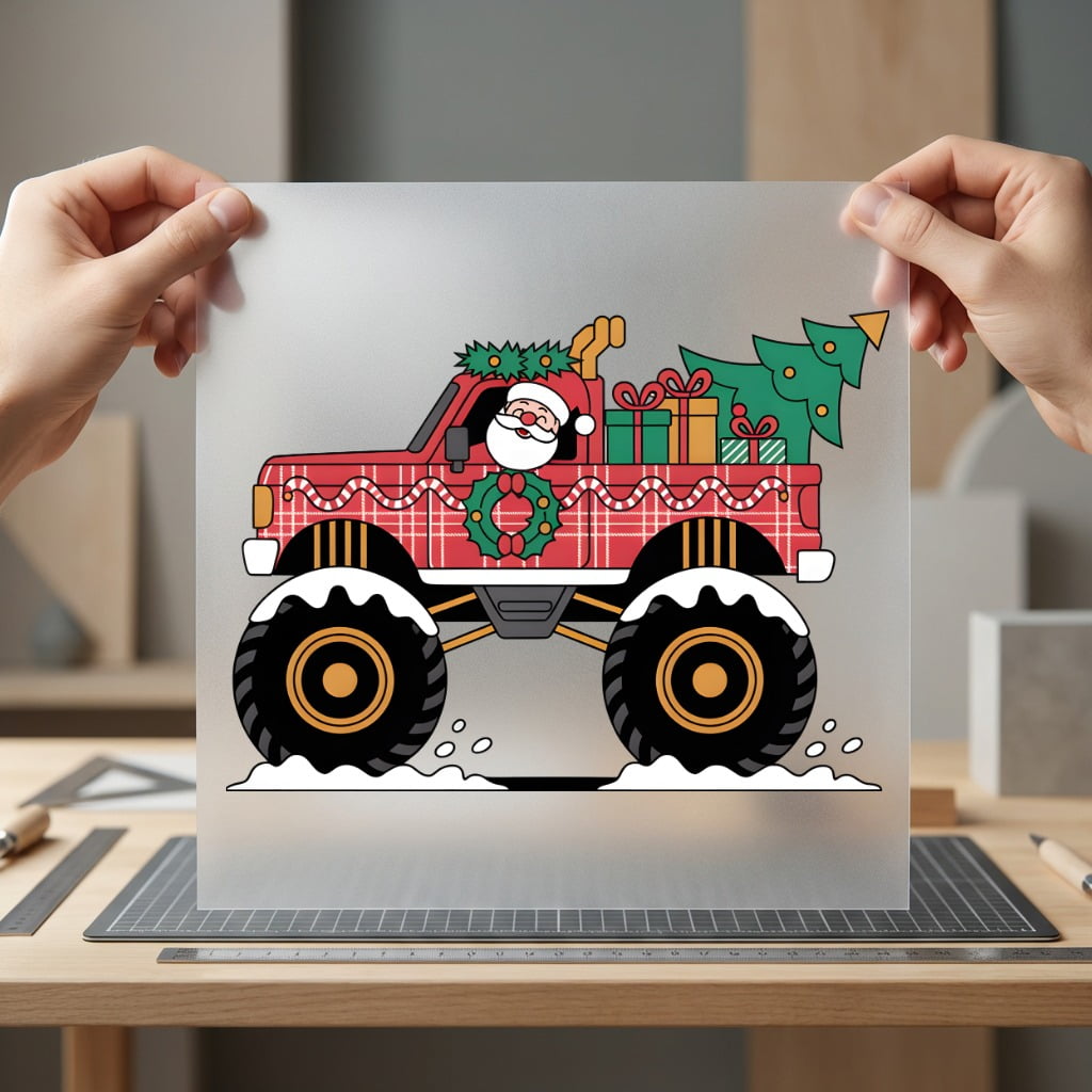 Christmas Monster Truck Holiday Christmas Funny Ready to Press DTF Transfer for Dtf
