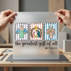 Christmas Nativity Angel Cross Christian Faith Ready to Press DTF Transfer for Dtf