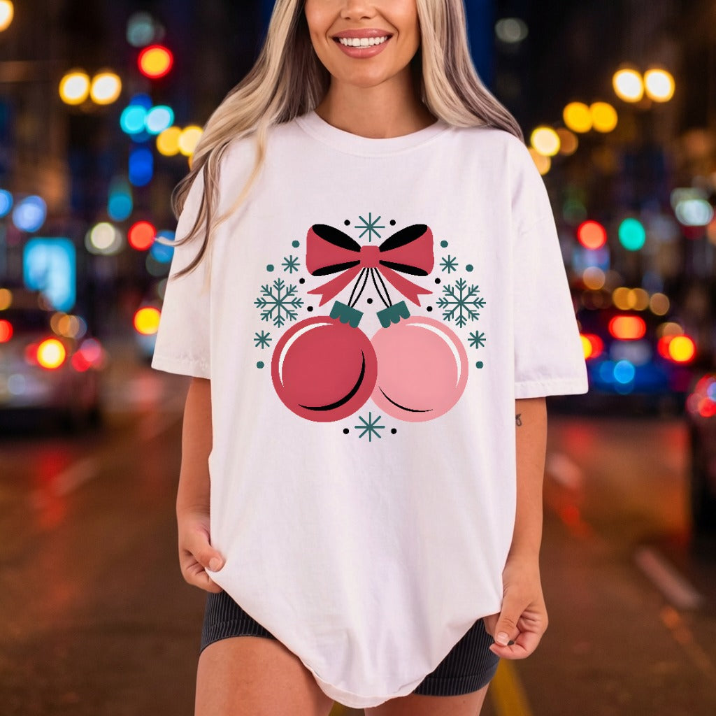 Christmas Ornaments Bow Festive Christmas Retro Ready to Press DTF Transfer for Dtf