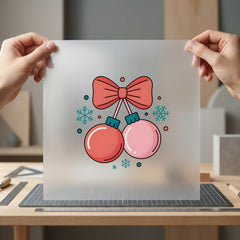 Christmas Ornaments Bow Holiday Christmas Ready to Press DTF Transfer for Dtf