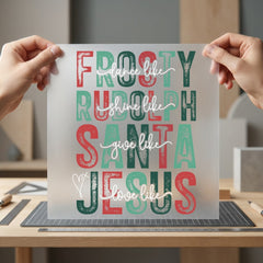 Christmas Retro Distressed Font Christian Faith Ready to Press DTF Transfer for Dtf
