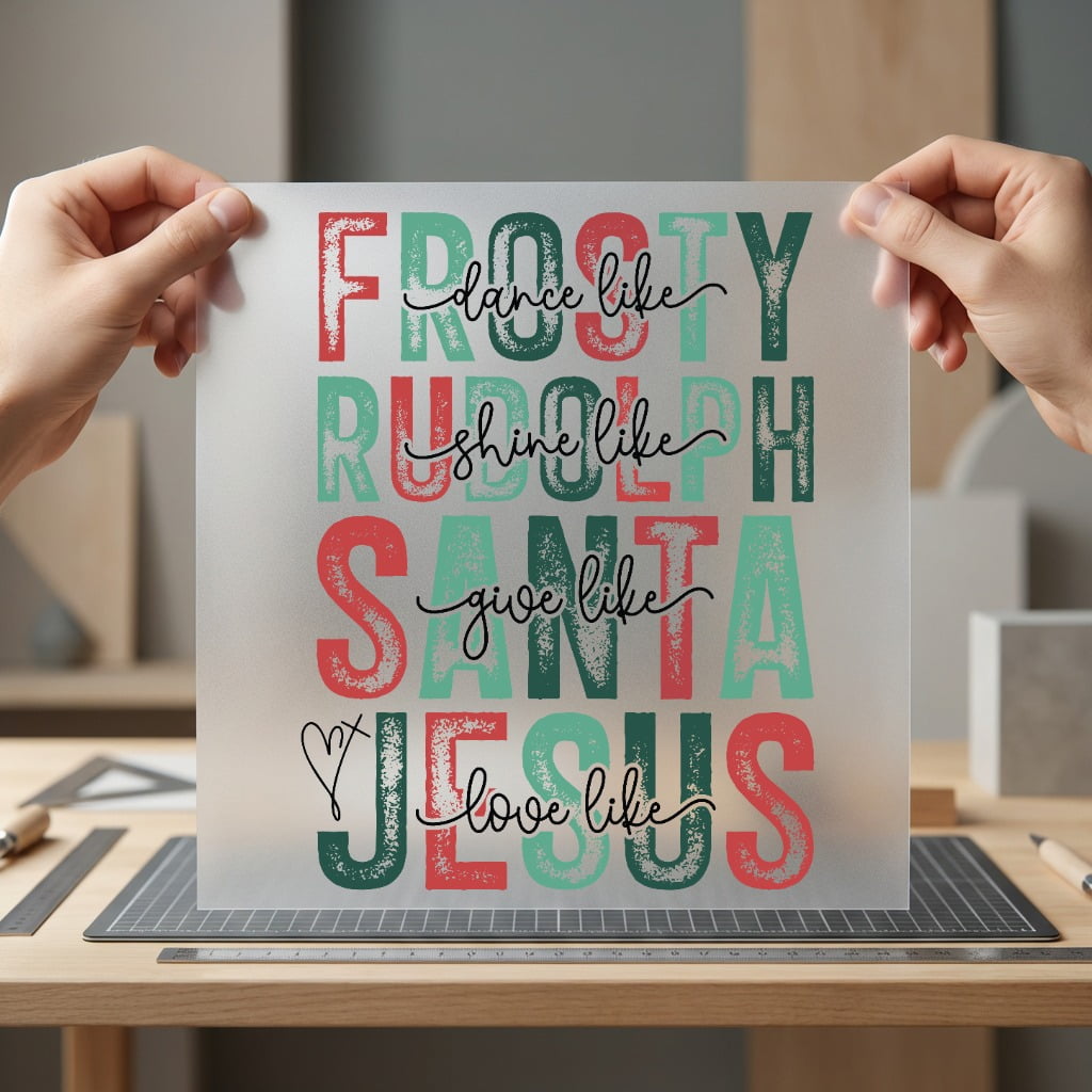 Christmas Retro Distressed Font Christian Faith Ready to Press DTF Transfer for Dtf