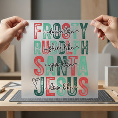 Christmas Retro Distressed Font Christian Faith Ready to Press DTF Transfer for Dtf