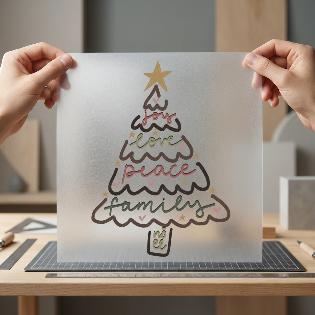 Christmas Tree Joy Love Faith Christmas Ready to Press DTF Transfer for Dtf