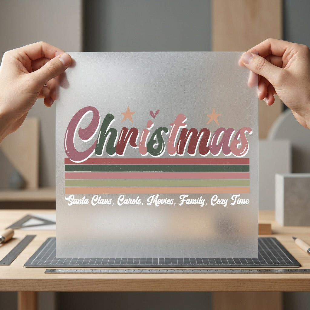 Christmas Vibes Retro Holiday Christmas Vintage Ready to Press DTF Transfer for Dtf