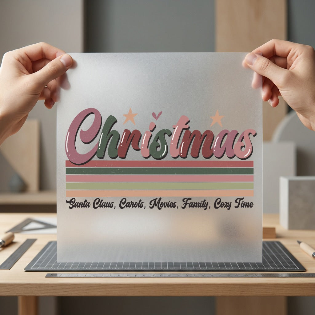 Christmas Vibes Retro Holiday Christmas Vintage Ready to Press DTF Transfer for Dtf