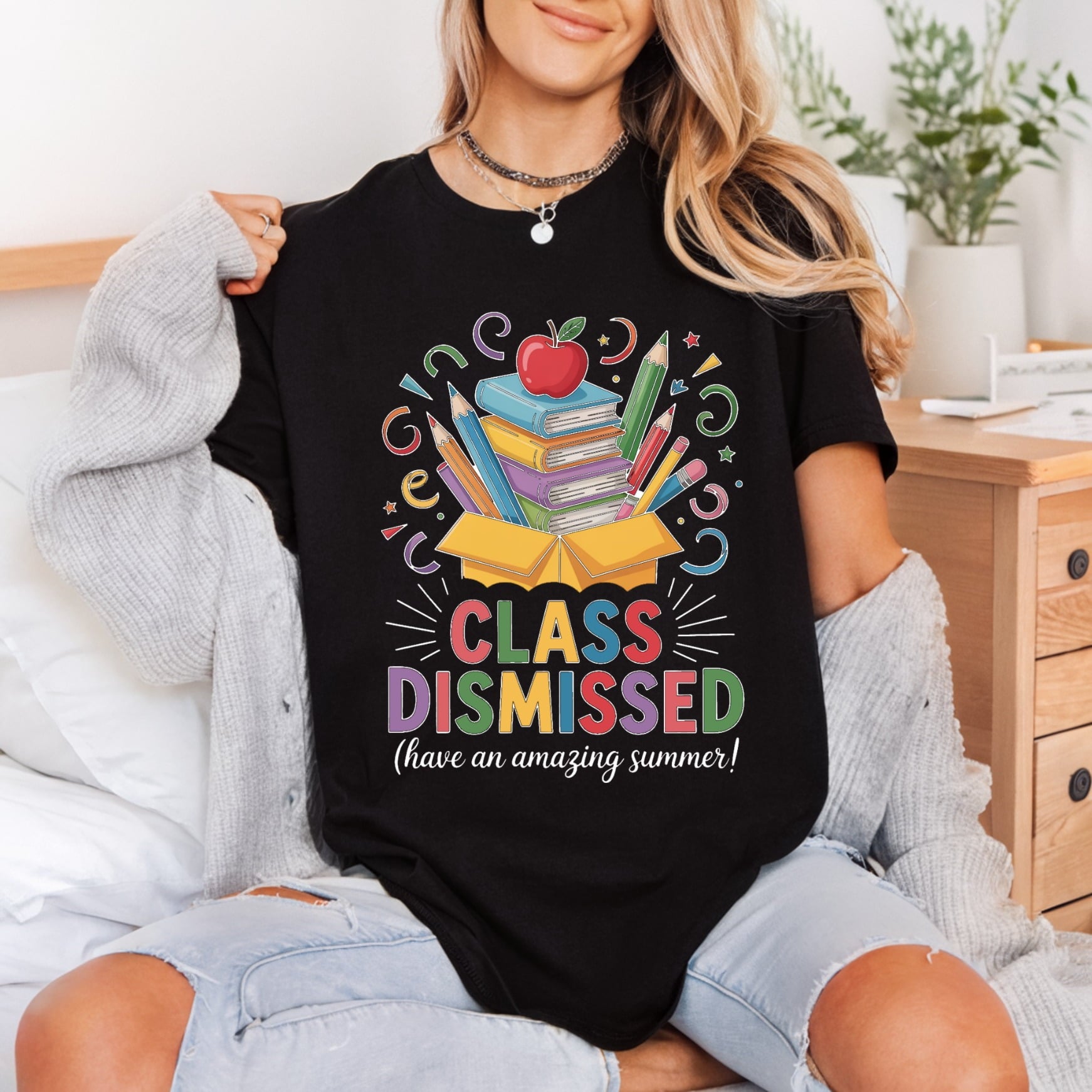 Class Dismissed School Out Summer Teacher Ready to Press DTF Transfer for Dtf