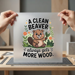 Clean Beaver Always Gets Dad Funny Ready to Press DTF Transfer for Dtf