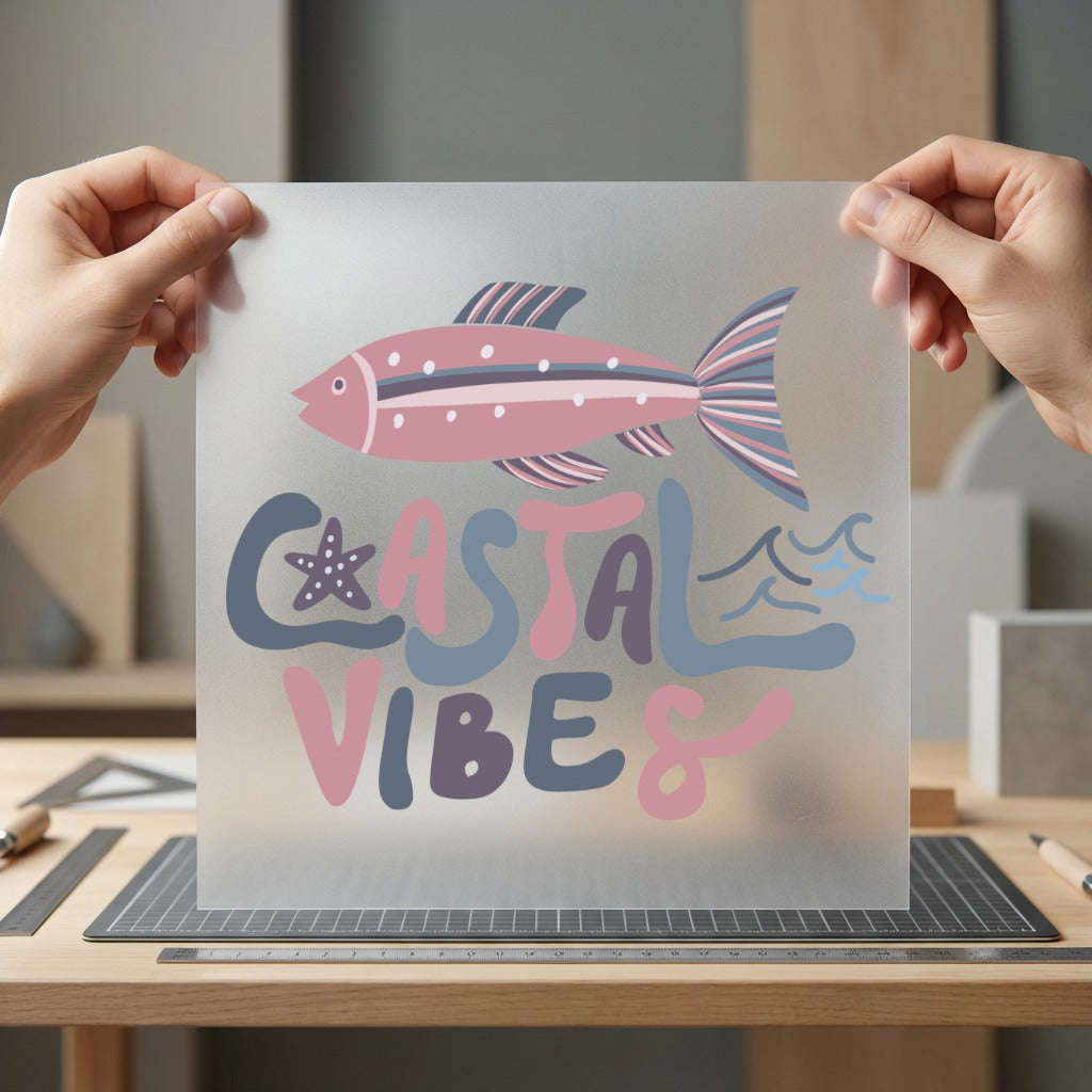Coastal Vibes Fish Waves Beach & Ocean Collection Cute Animals Collection Ready to Press DTF Transfer for Dtf