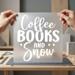 Coffee Books Snow Cozy Winter Ready to Press DTF Transfer for Dtf