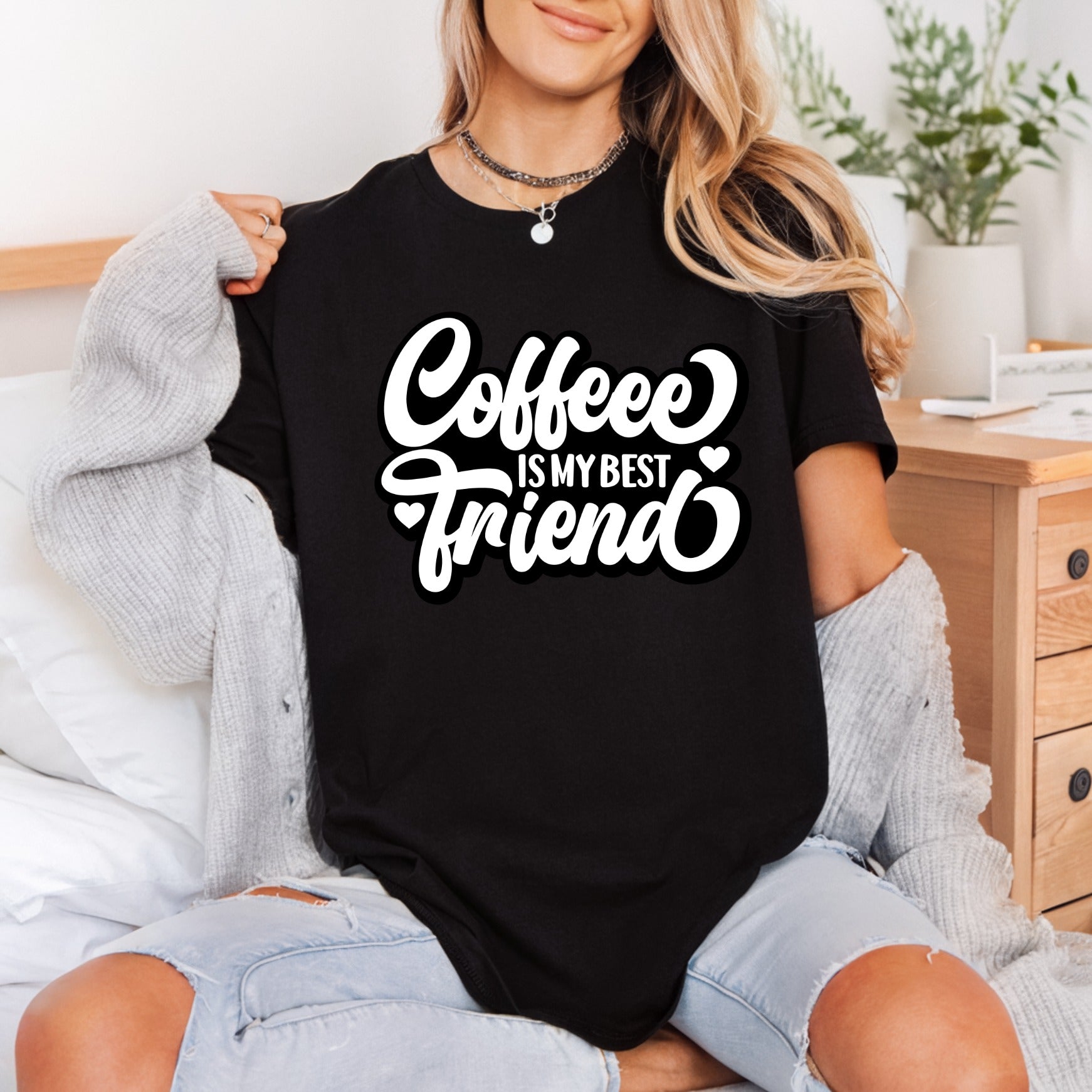 Coffee Friend Retro Diy Funny Sarcastic Ready to Press DTF Transfer for Dtf