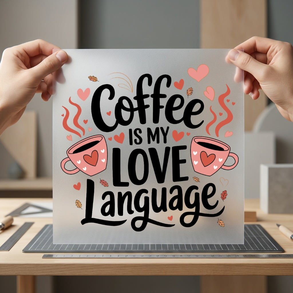 Coffee Love Language Cozy Valentine Ready to Press DTF Transfer for Dtf