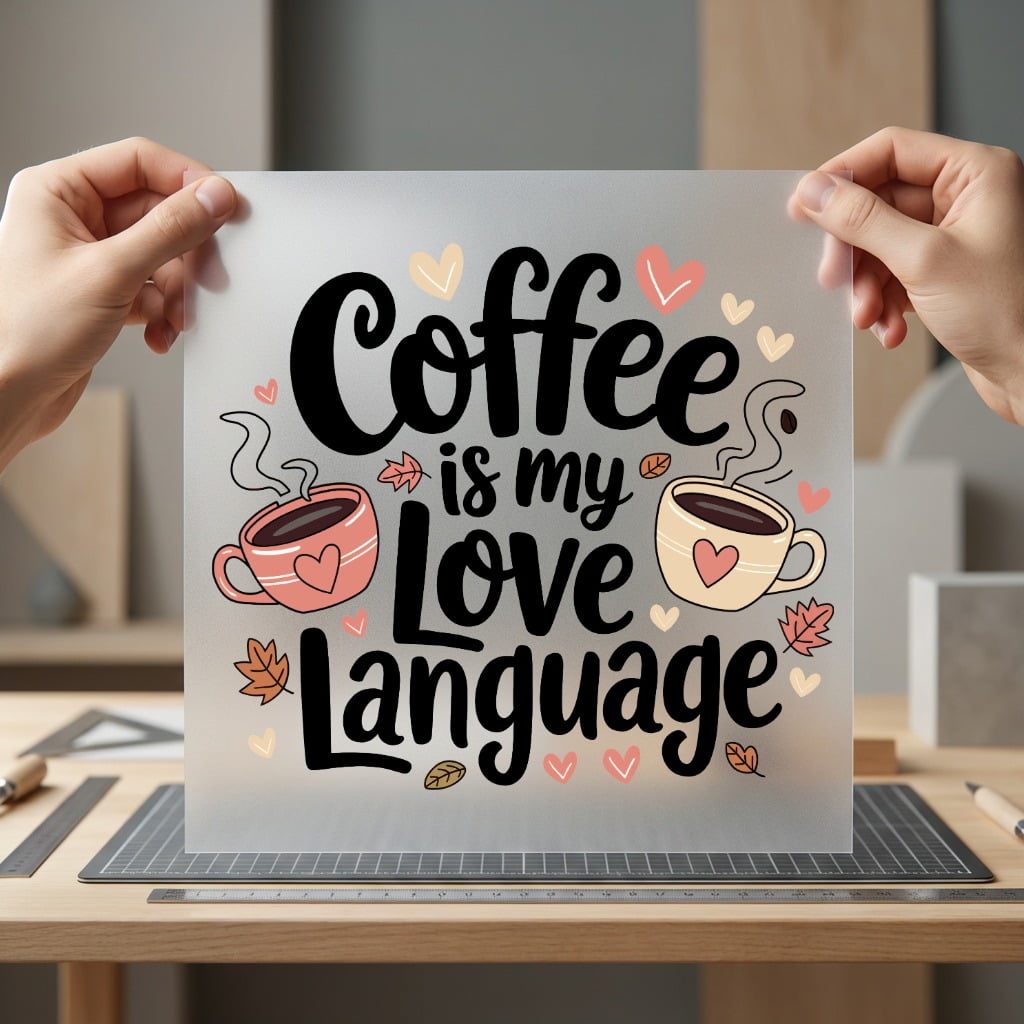 Coffee Love Language Cozy Valentine Ready to Press DTF Transfer for Dtf