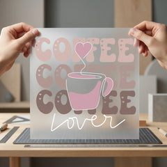 Coffee Lover Groovy Heart Funny Sarcastic Ready to Press DTF Transfer for Dtf