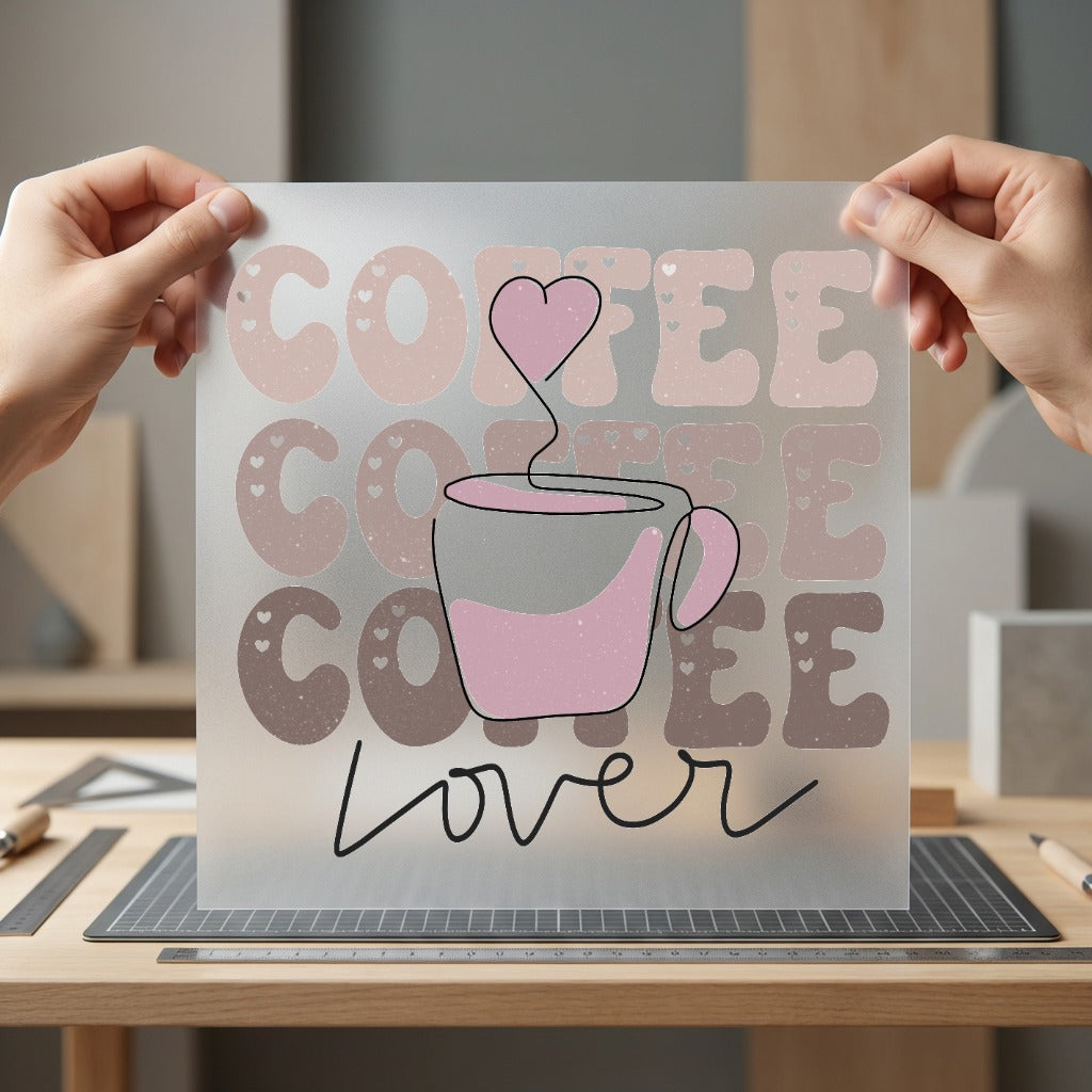 Coffee Lover Groovy Retro Valentine Retro Ready to Press DTF Transfer for Dtf