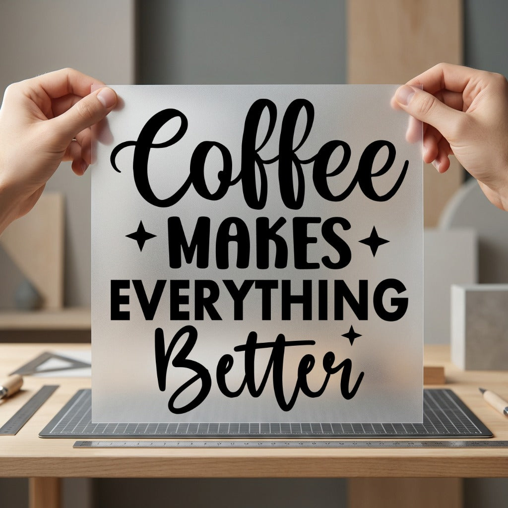 Coffee Makes Everything Better Aesthetic Ready to Press DTF Transfer for Dtf