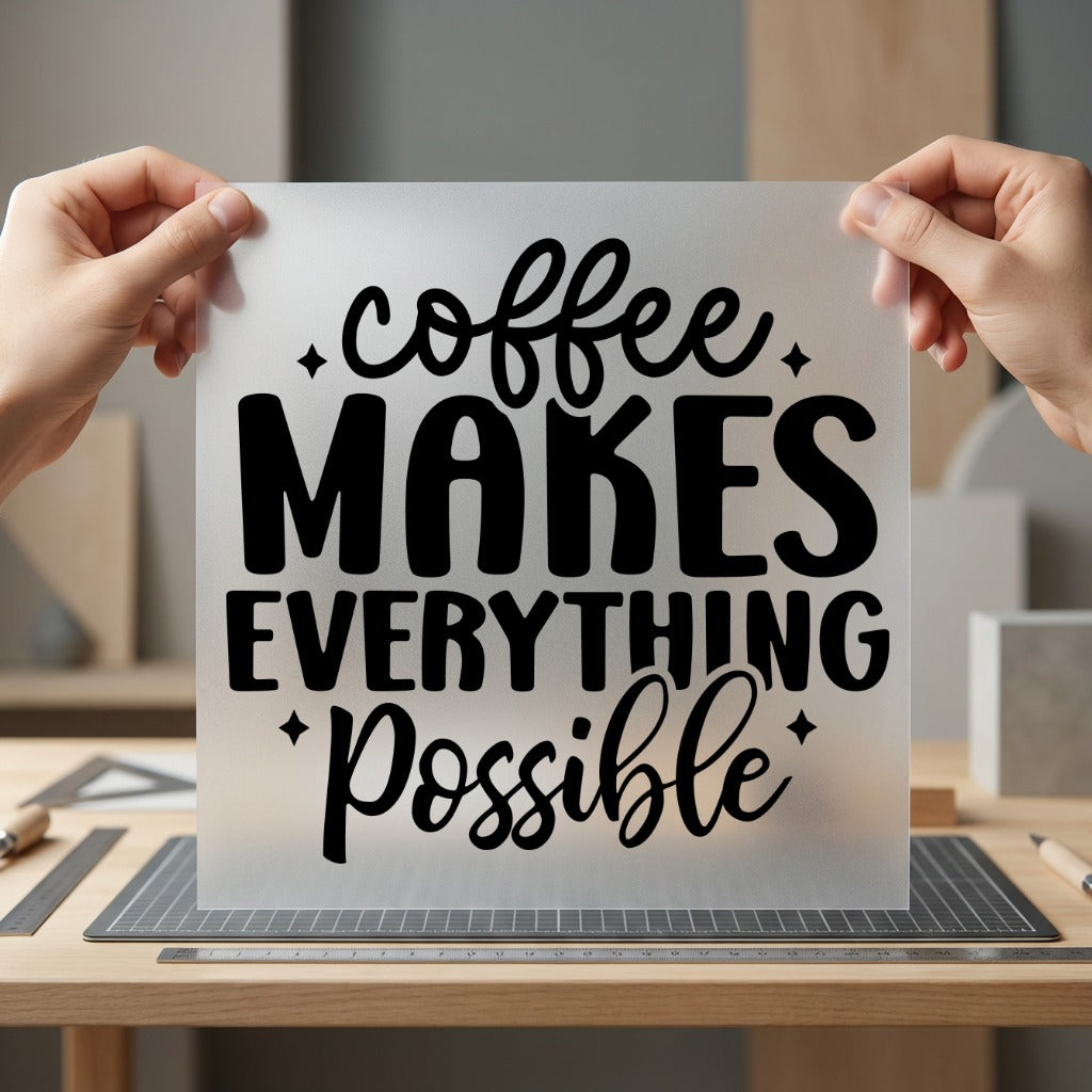 Coffee Makes Everything Possible Coffee Culture Collection Positive Vibes Collection Ready to Press DTF Transfer for Dtf