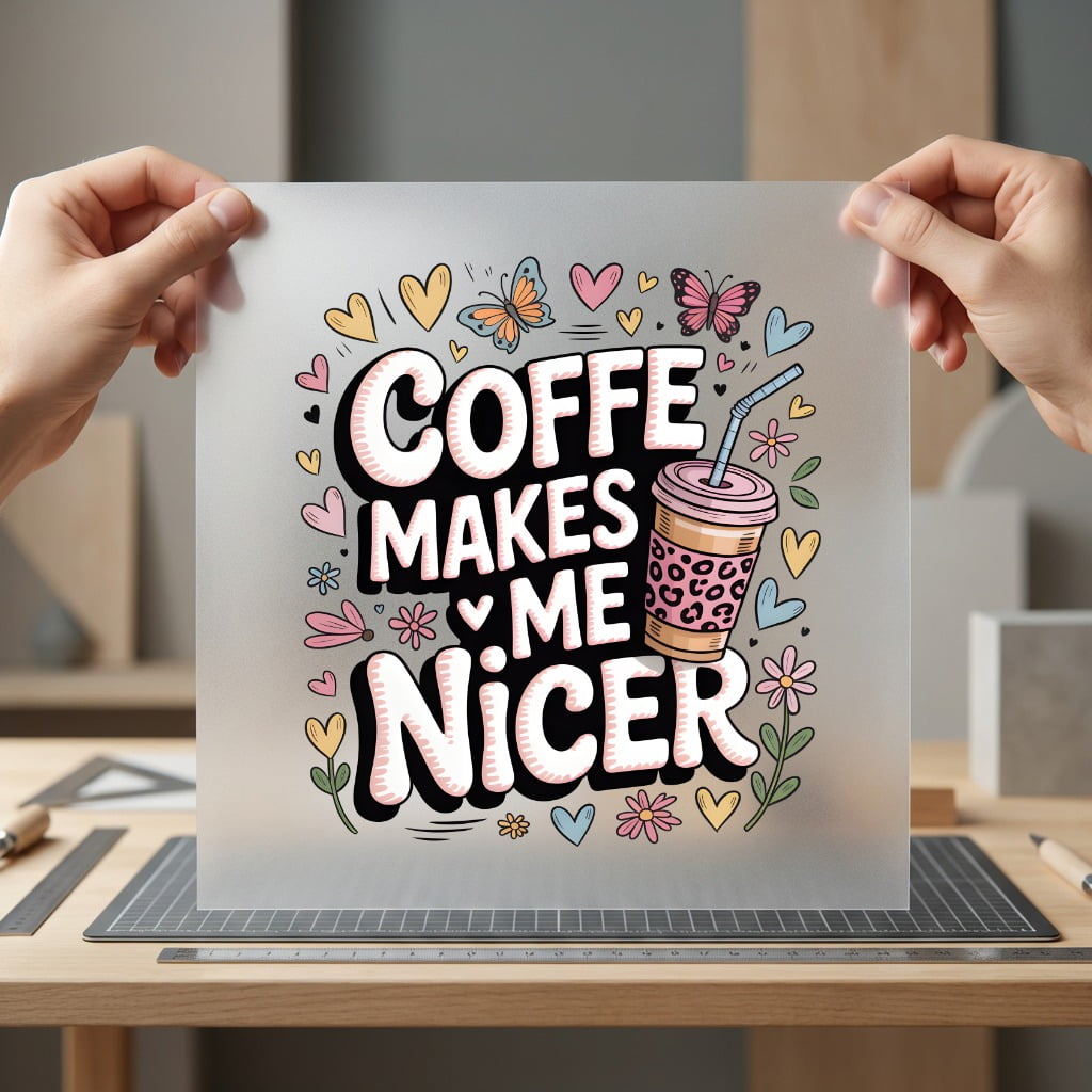 Coffee Makes Nicer Diy Mom Funny Ready to Press DTF Transfer for Dtf
