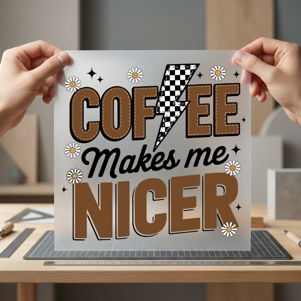 Coffee Makes Nicer Retro Mom Funny Ready to Press DTF Transfer for Dtf