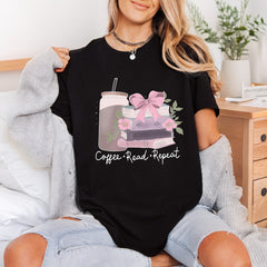Coffee Read Repeat Cozy Floral Ready to Press DTF Transfer for Dtf