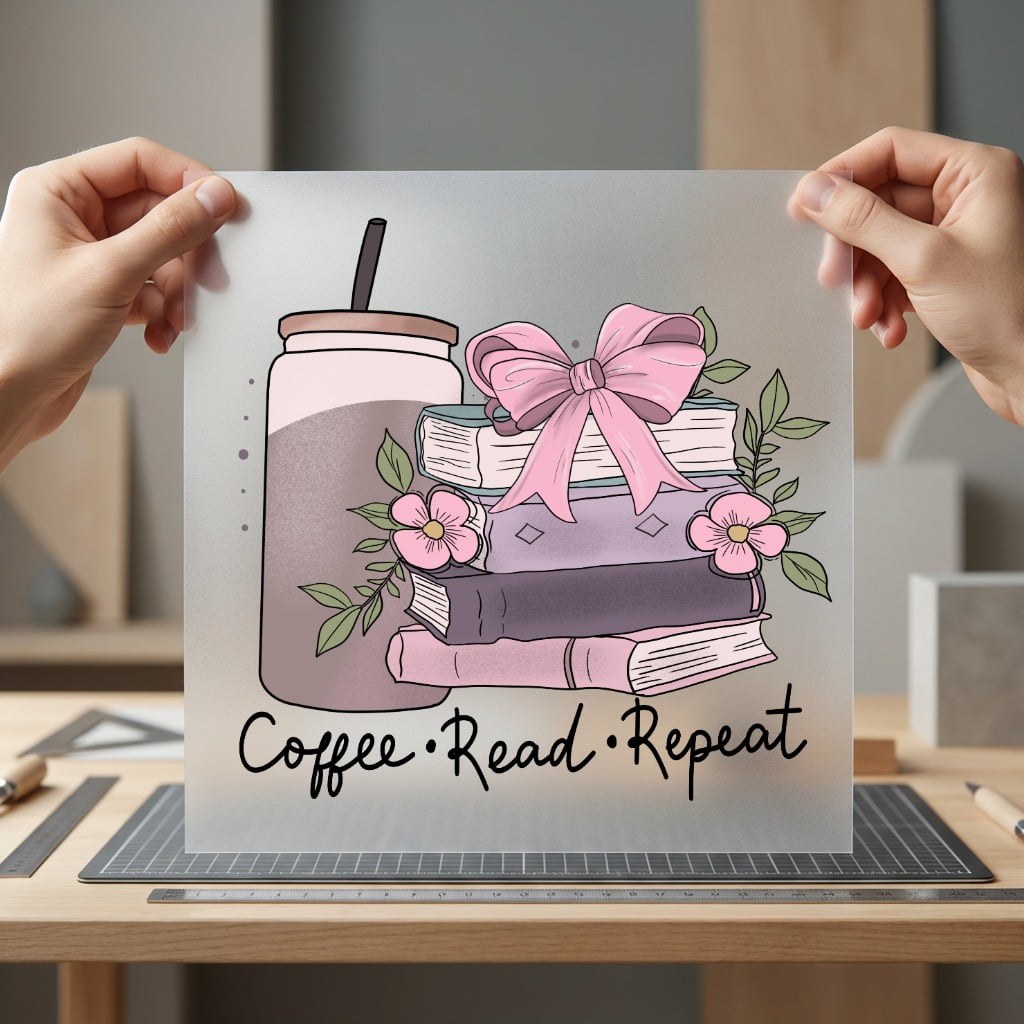 Coffee Read Repeat Cozy Floral Ready to Press DTF Transfer for Dtf