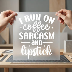 Coffee Sarcasm Lipstick Retro Funny Sarcastic Ready to Press DTF Transfer for Dtf