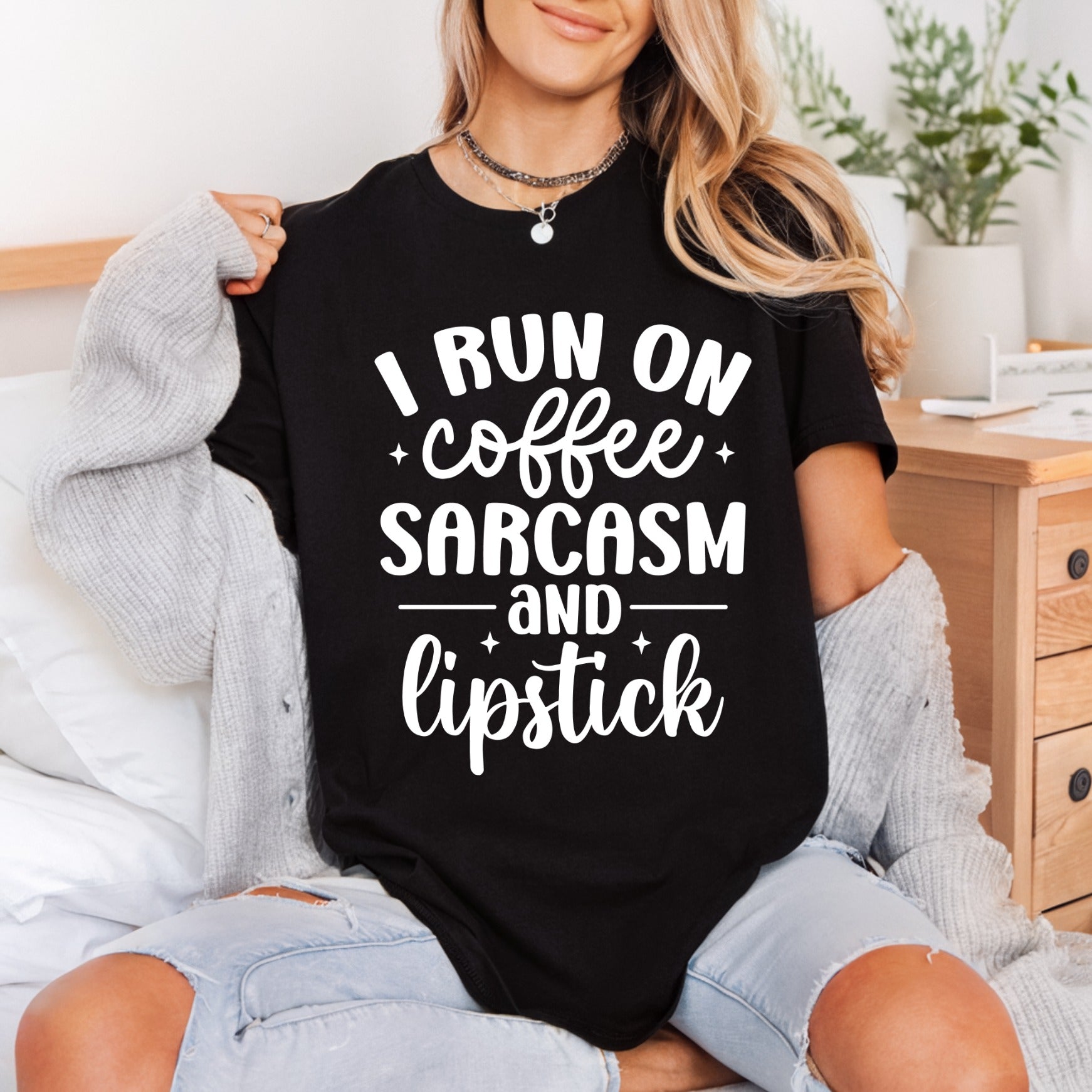 Coffee Sarcasm Lipstick Retro Funny Sarcastic Ready to Press DTF Transfer for Dtf
