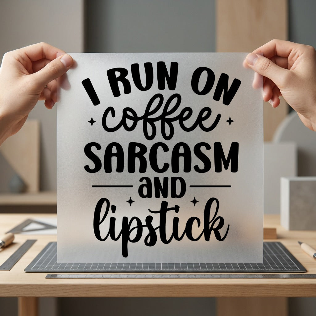 Coffee Sarcasm Lipstick Retro Funny Sarcastic Ready to Press DTF Transfer for Dtf
