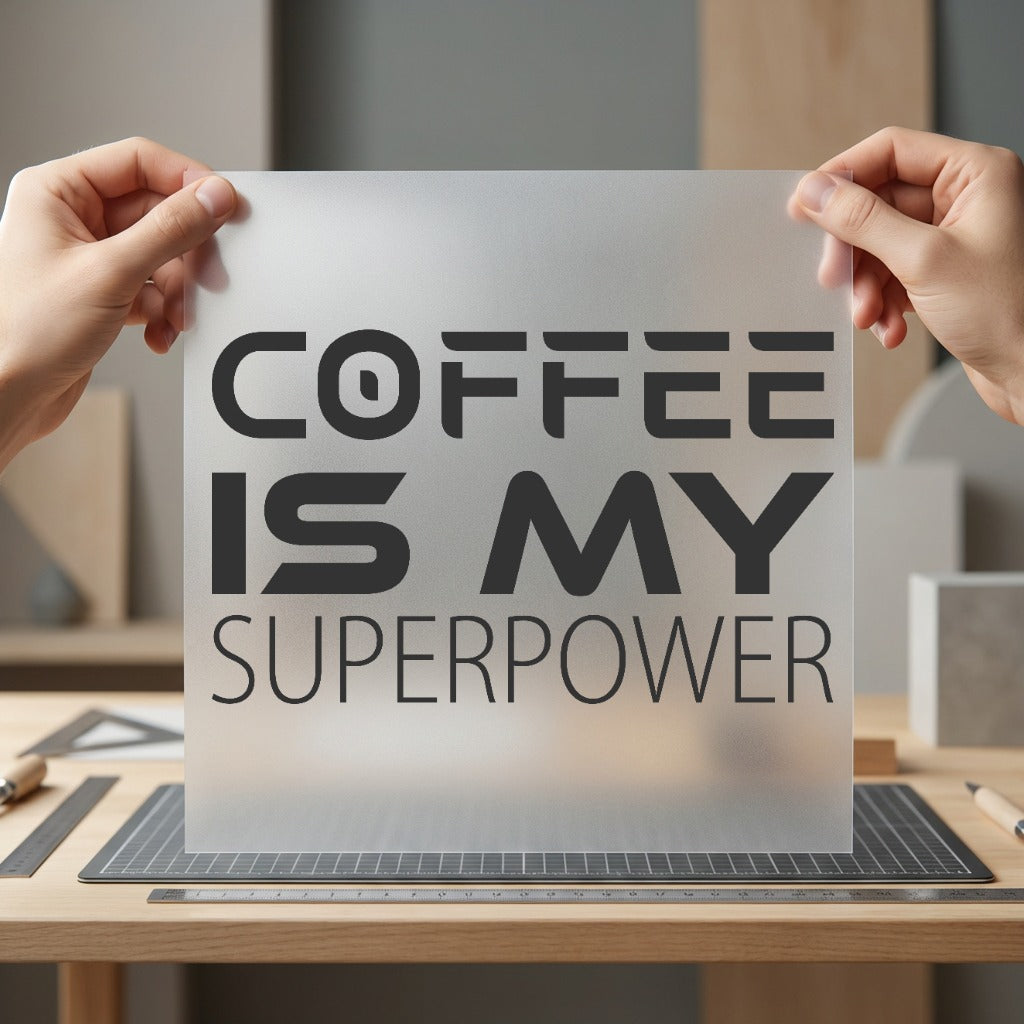 Coffee Superpower Motivational Diy Funny Sarcastic Ready to Press DTF Transfer for Dtf