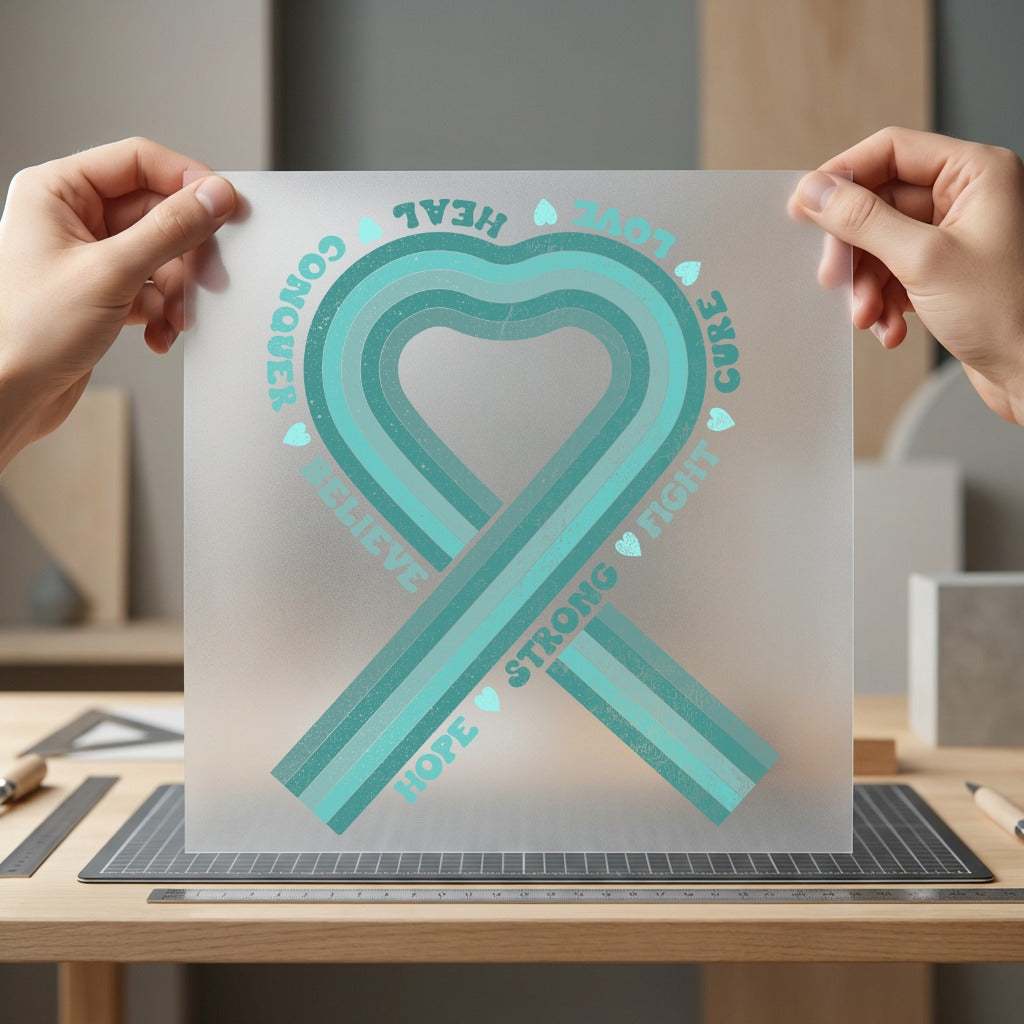 Conquer Cure Believe Hope Faith Vintage Ready to Press DTF Transfer for Dtf
