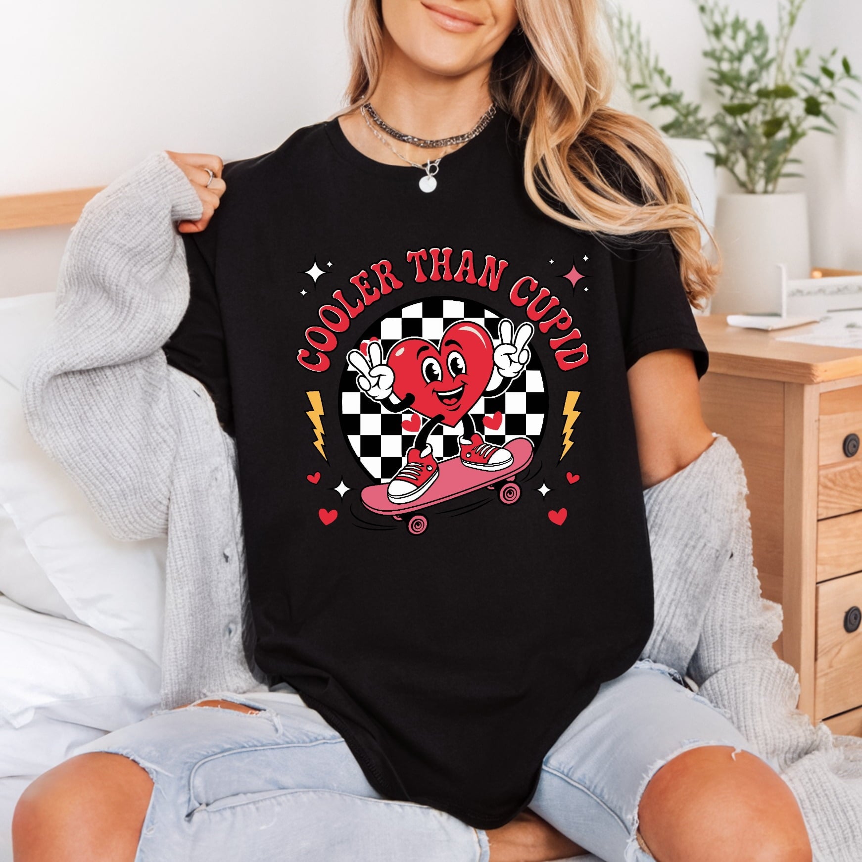 Cooler Than Cupid Retro Valentine Retro Ready to Press DTF Transfer for Dtf