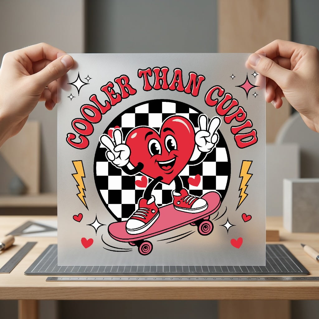 Cooler Than Cupid Retro Valentine Retro Ready to Press DTF Transfer for Dtf