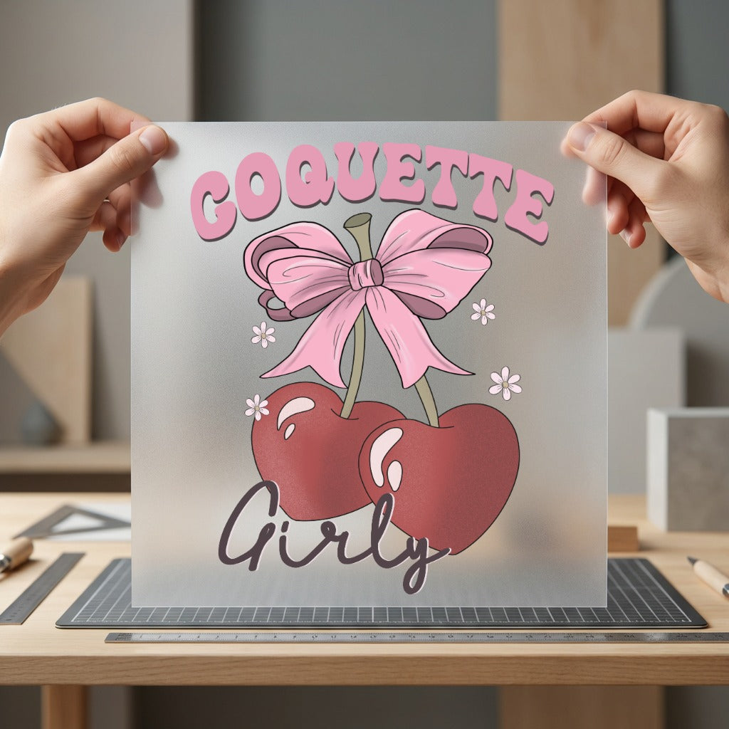 Coquette Girly Aesthetic Cherry Retro Aesthetic Ready to Press DTF Transfer for Dtf