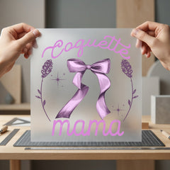 Coquette Mama Pink Bow Mom Mama Ready to Press DTF Transfer for Dtf
