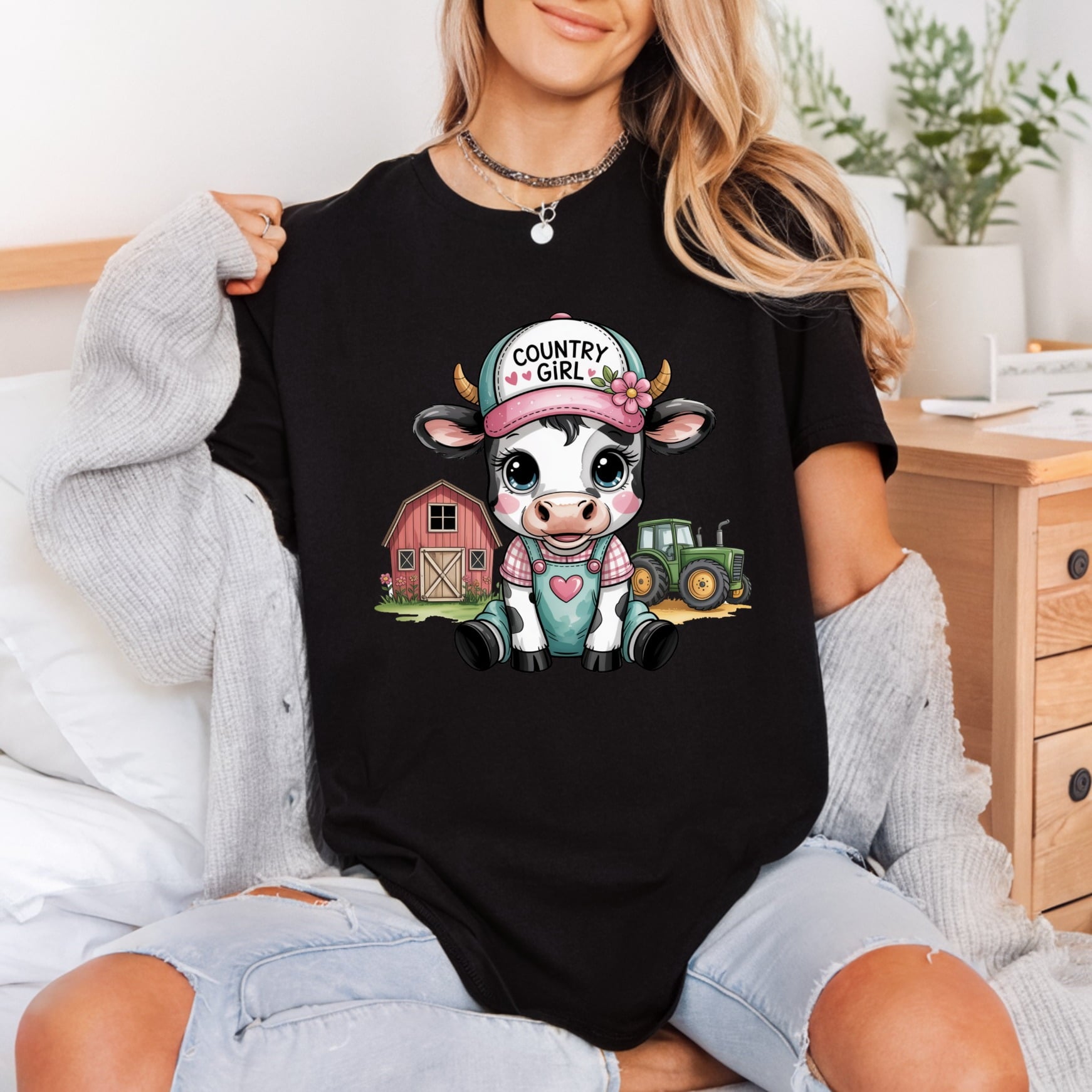 Country Girl Calf Farm Country Pet Ready to Press DTF Transfer for Dtf
