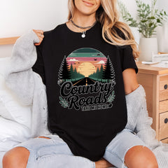 Country Roads Take Home Usa Vintage Ready to Press DTF Transfer for Dtf