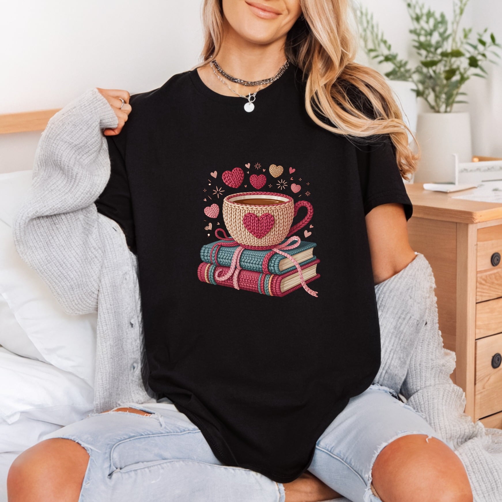 Cozy Book Coffee Love Home & Cozy Vibes Collection Hygge Vibes Collection Ready to Press DTF Transfer for Dtf