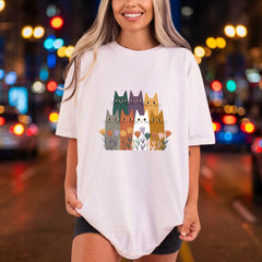 Cozy Cats Floral Garden Mom Dad Ready to Press DTF Transfer for Dtf