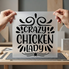 Crazy Chicken Lady Farm Usa Funny Ready to Press DTF Transfer for Dtf