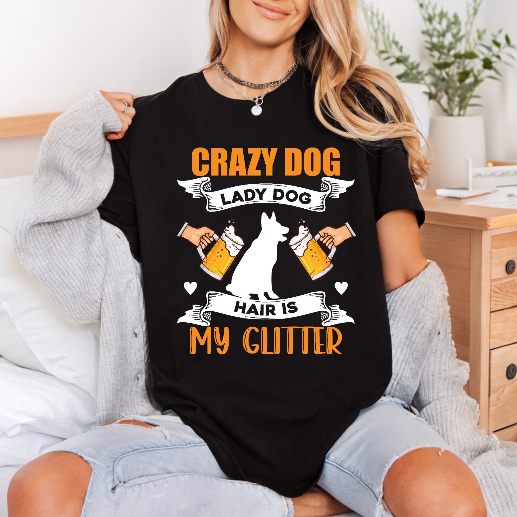 Crazy Dog Lady Hair Mom Dad Ready to Press DTF Transfer for Dtf