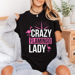 Crazy Flamingo Lady Fun Funny Pet Ready to Press DTF Transfer for Dtf