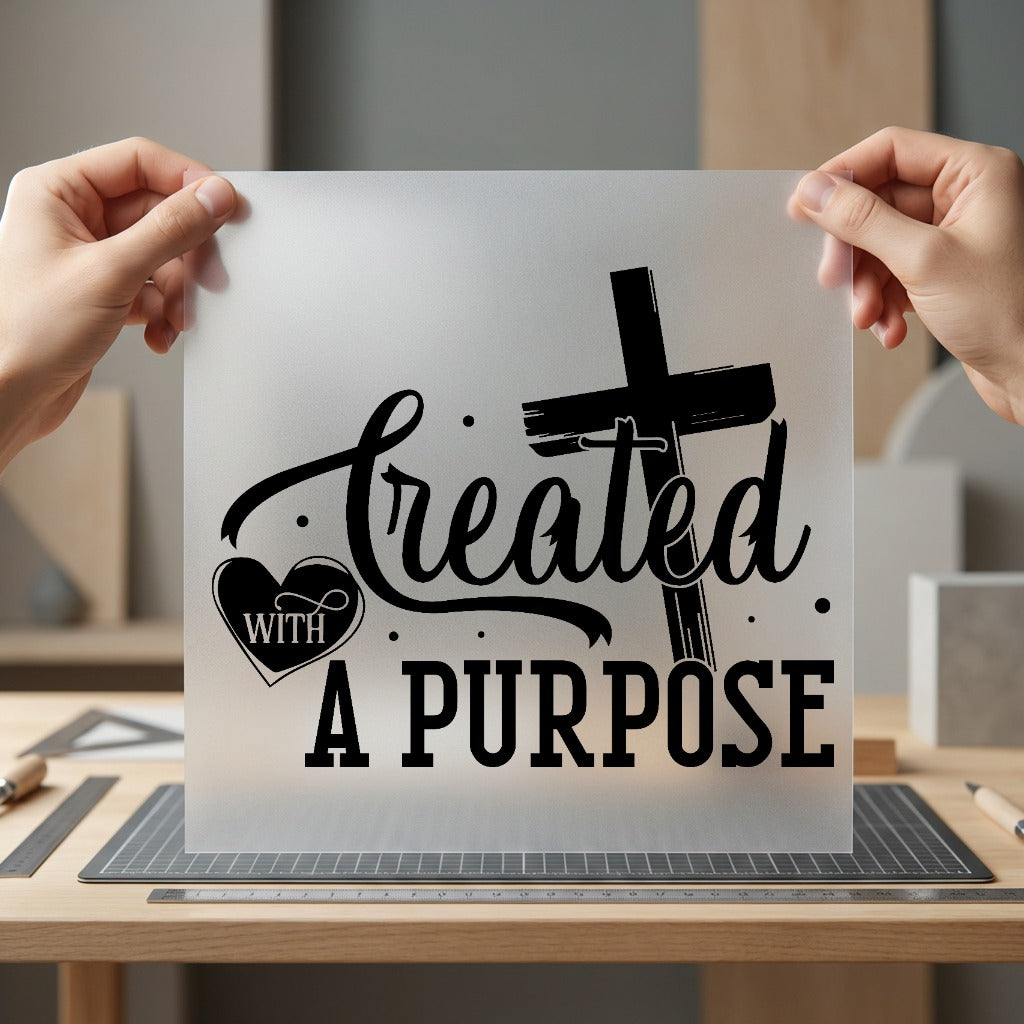 Created Purpose Cross Faith-based Christian Faith Ready to Press DTF Transfer for Dtf