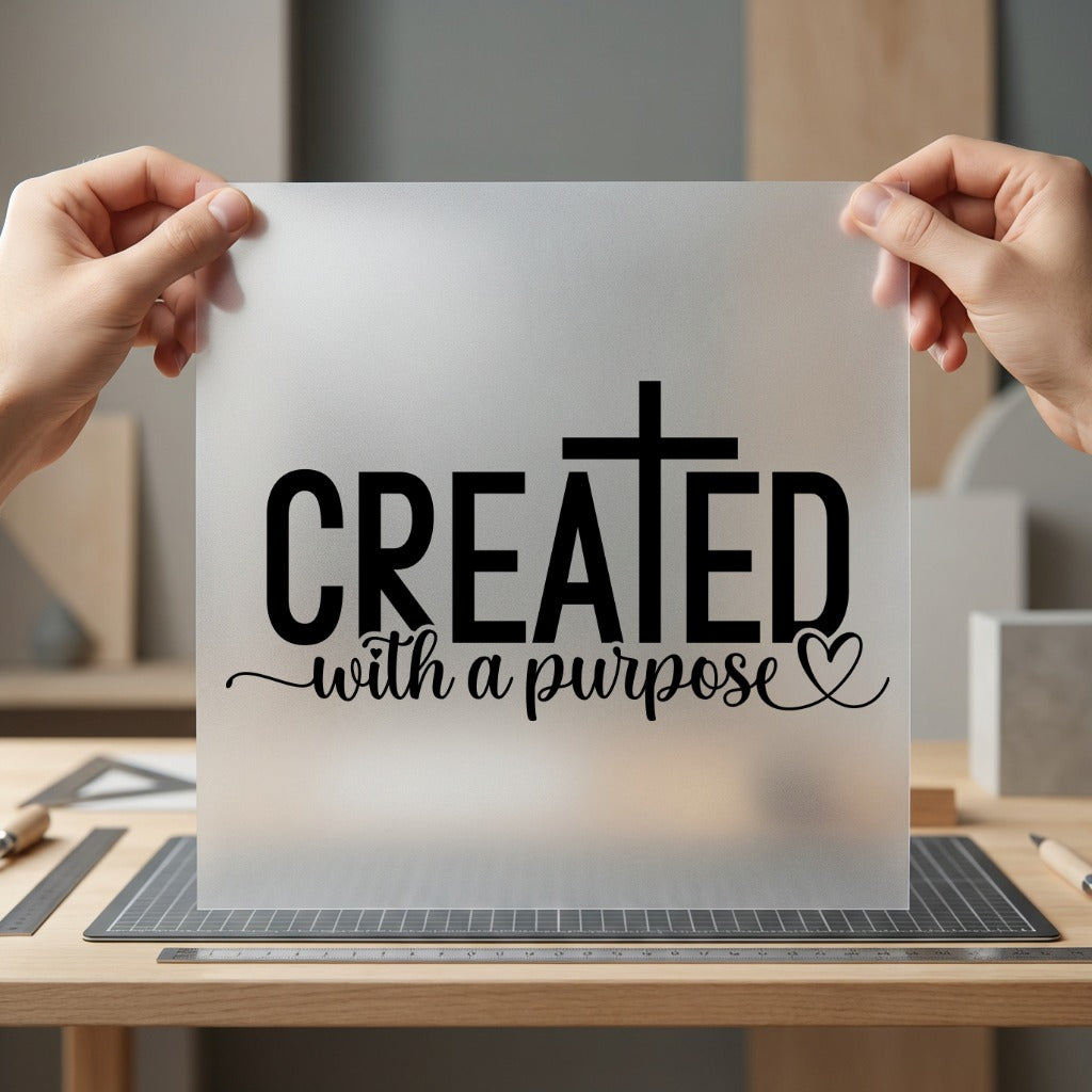 Created Purpose Cross Faith-based Christian Faith Ready to Press DTF Transfer for Dtf