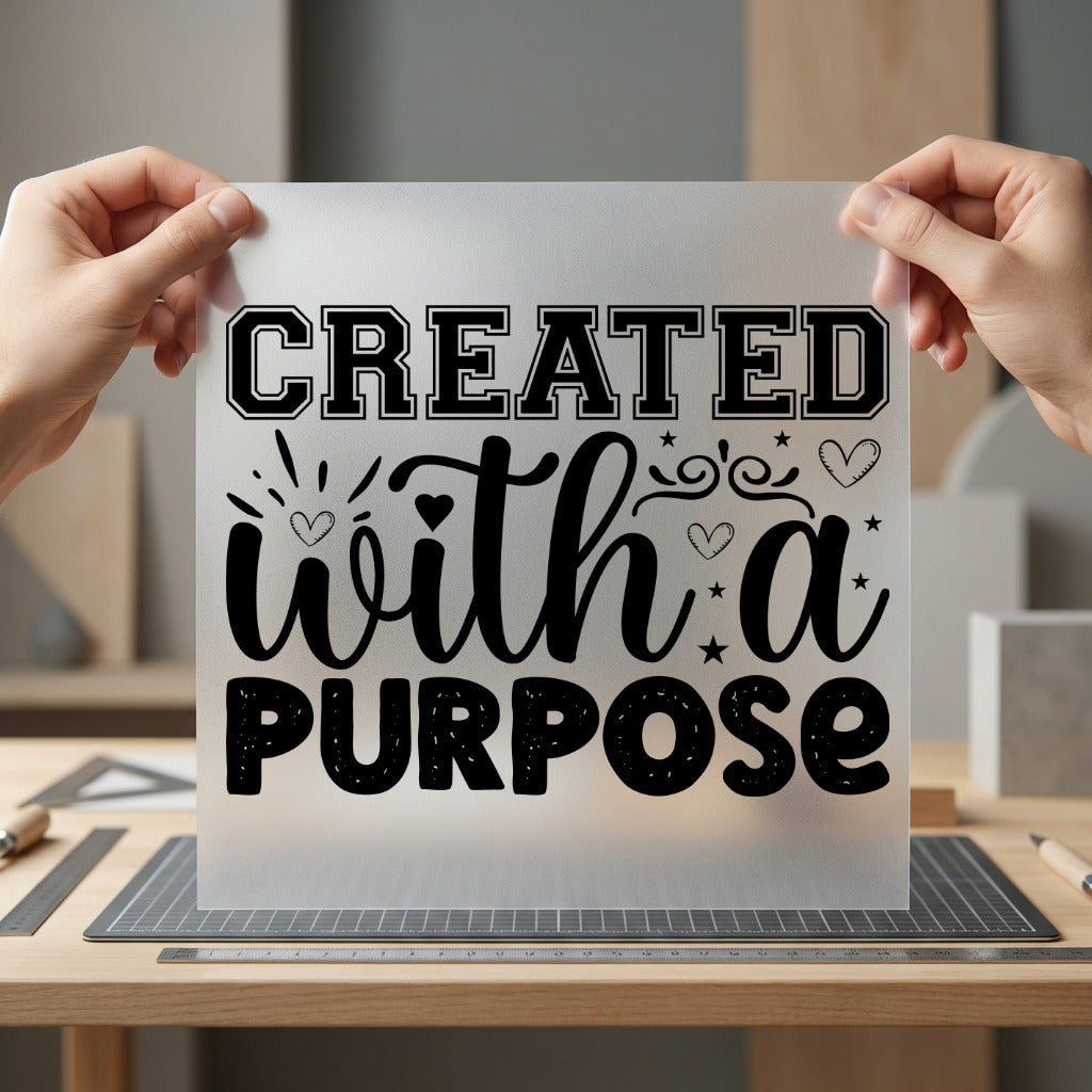 Created Purpose Inspirational Diy Christian Faith Ready to Press DTF Transfer for Dtf