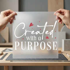 Created Purpose Inspirational Diy Christian Faith Ready to Press DTF Transfer for Dtf