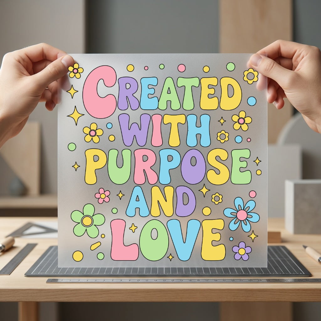 Created Purpose Love Retro Christian Faith Ready to Press DTF Transfer for Dtf