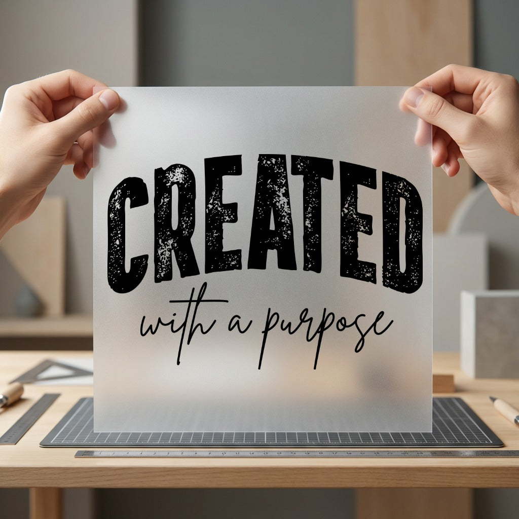 Created Purpose Motivational Diy Christian Faith Ready to Press DTF Transfer for Dtf