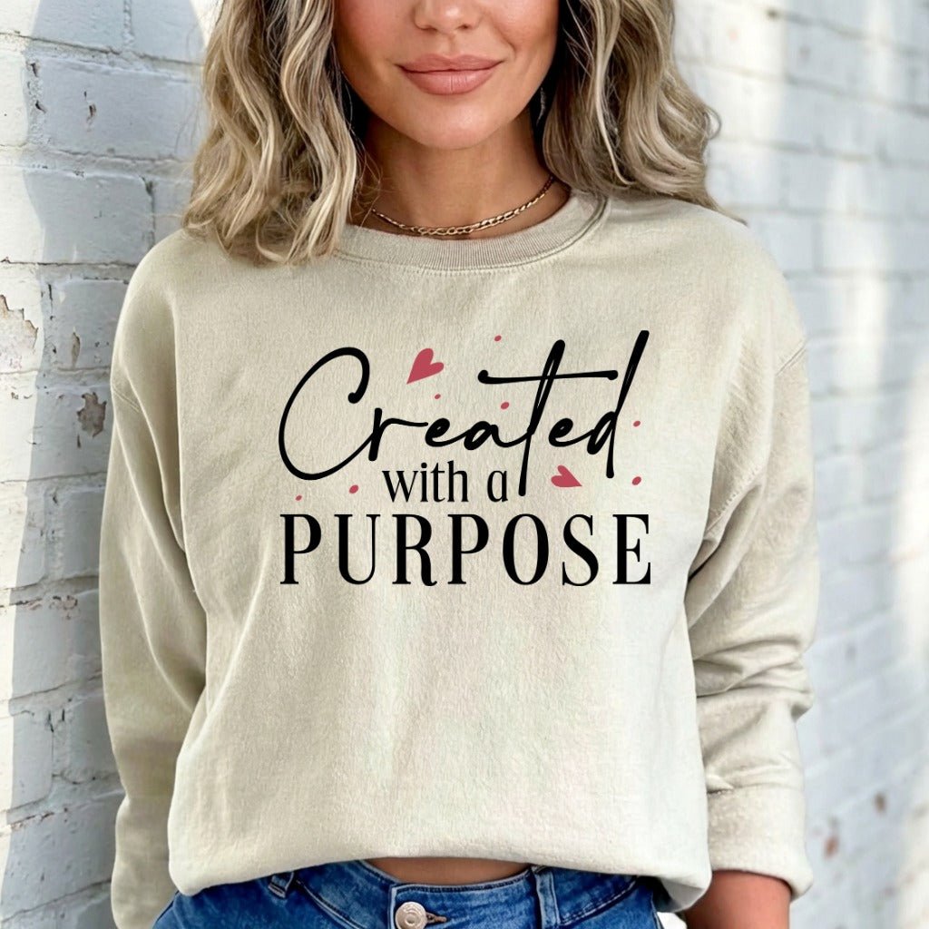 Created with a Purpose | Identity & Calling Sweatshirt - Luckets.com